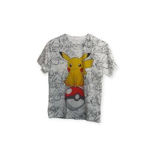 Pikachu Pokemon Pokeball White Shirt